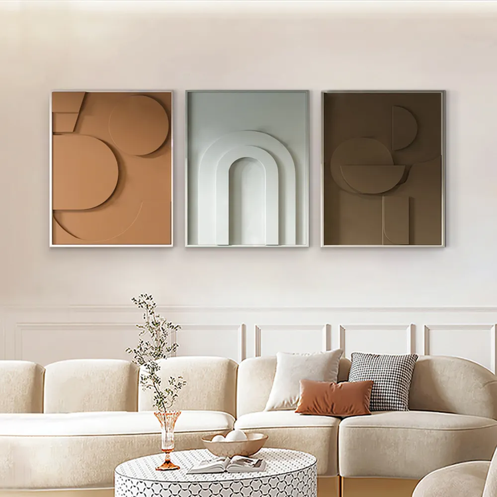 3-Piece Geometric Abstract Canvas Wall Art Set - Multi-Colour product