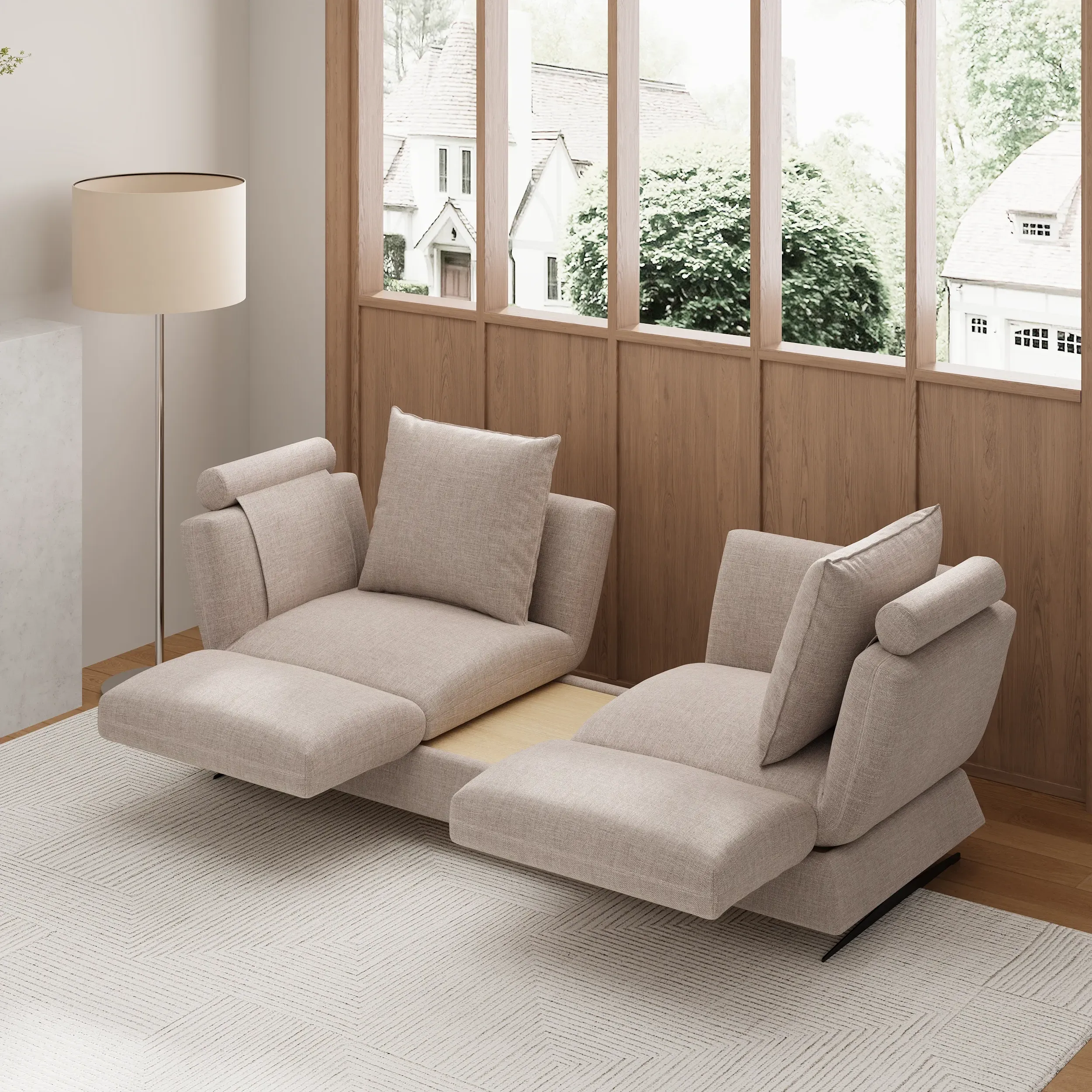 3-Seater Convertible Sleeper Sofa - Cotton & Linen product