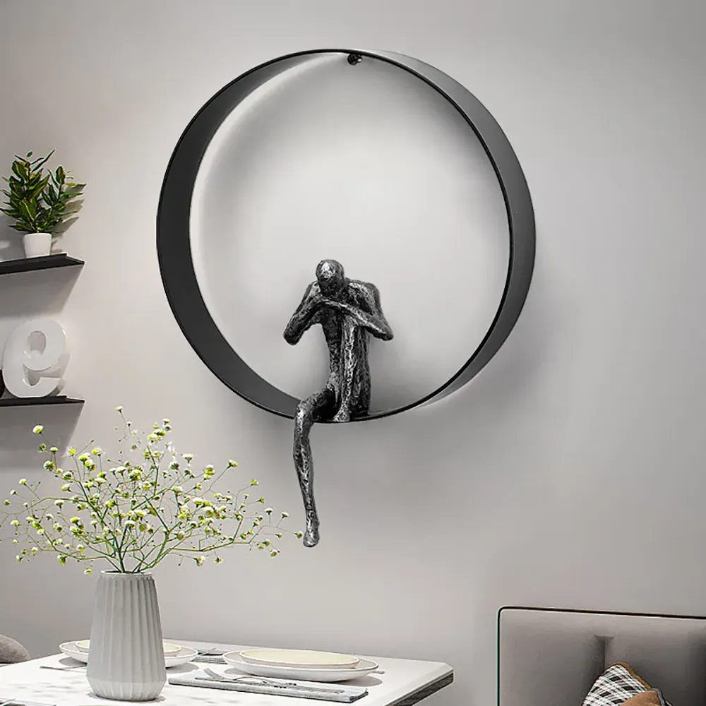 3D Artistic Figure Metal & Resin Wall Decor - Black product