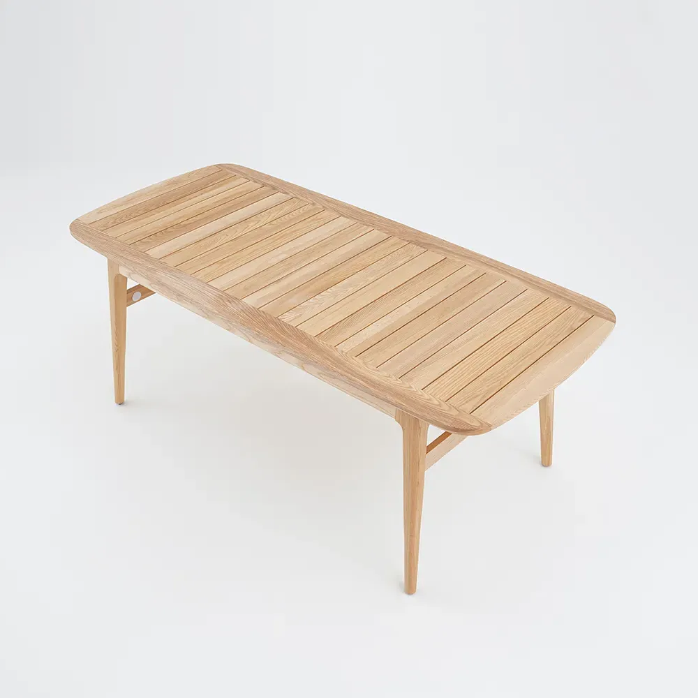 6-Person Rectangle Outdoor Patio Dining Table - Natural, Solid Wood product