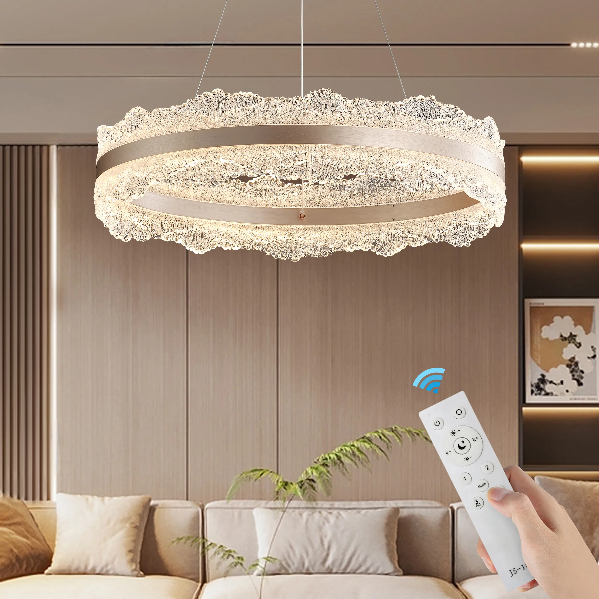 600mm Acrylic Crystal Chandelier Dimmable - Gold product
