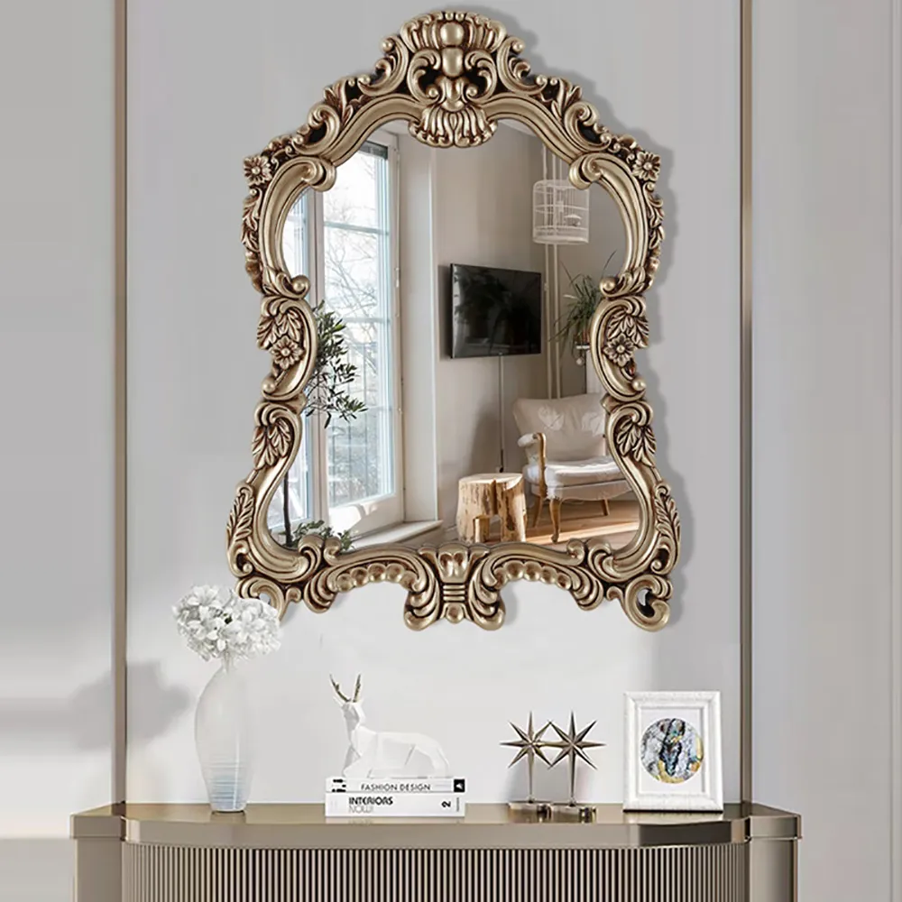 Arch French Shield Wall Mirror - Champagne Gold product