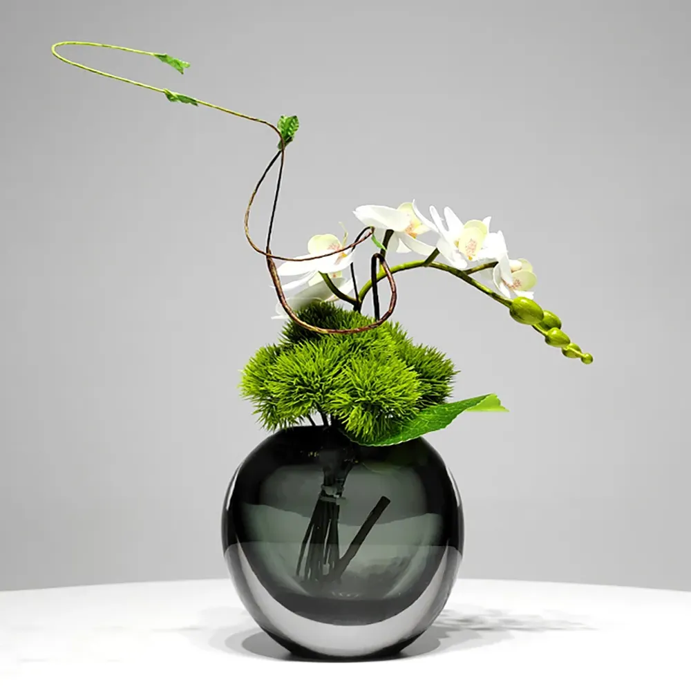 Artificial Orchid Flower Arrangement in Vase - Green product