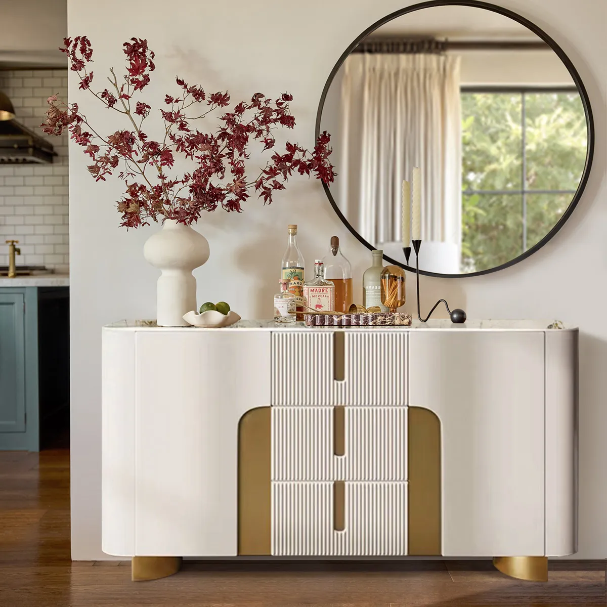 Artis Sintered Stone Sideboard with 3 Drawers - Ivory product