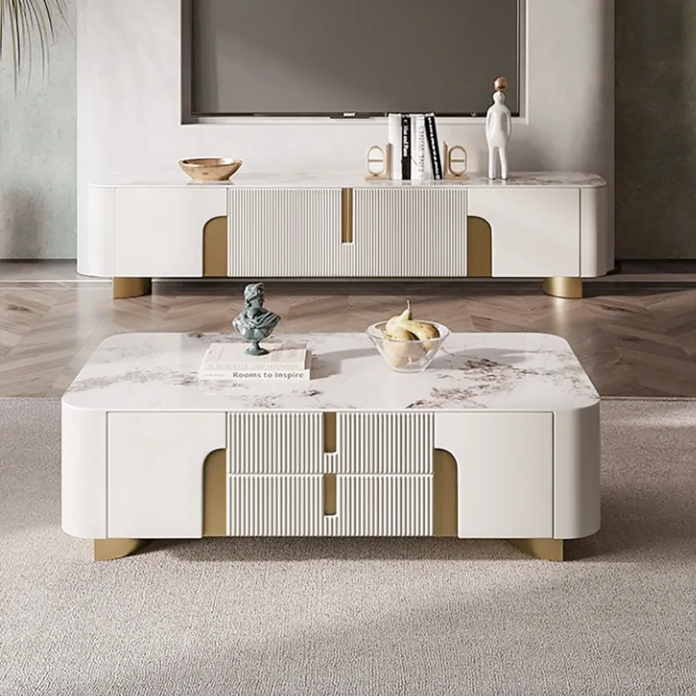 Artus TV Stand & Coffee Table Set - Beige, Sintered Stone product