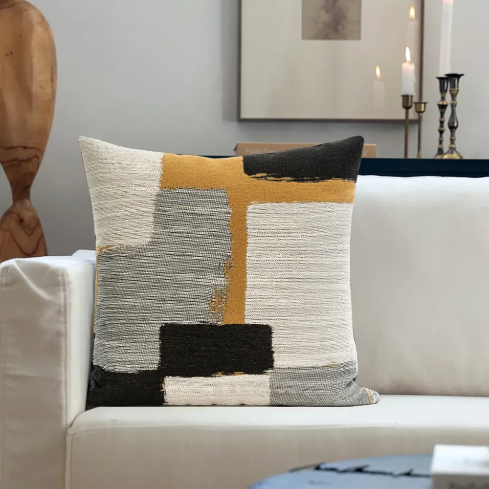 Boho Woven Geometric Cushion Cover - Multi-Colour, Cotton Linen product