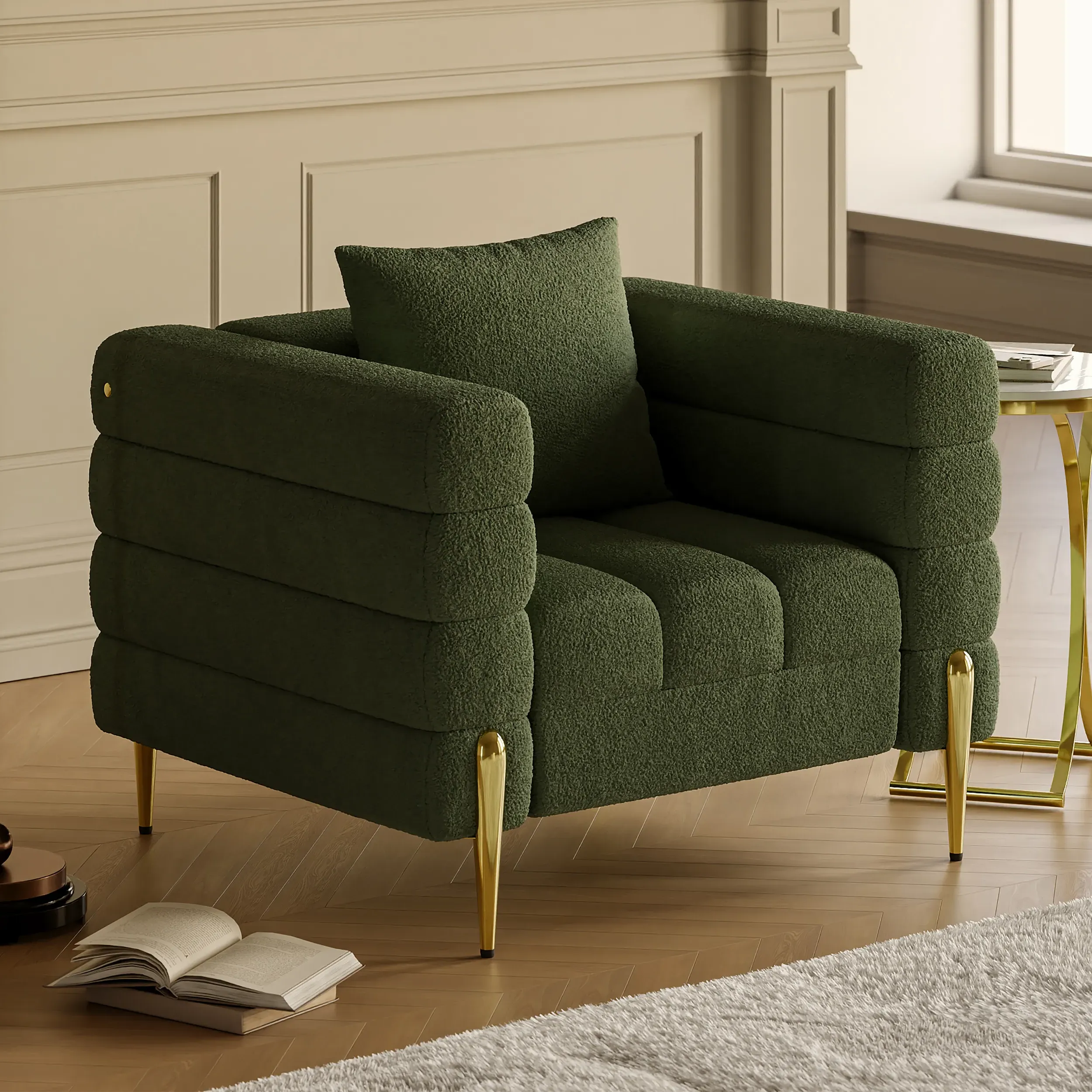 Boucle Accent Arm Chair - Green product