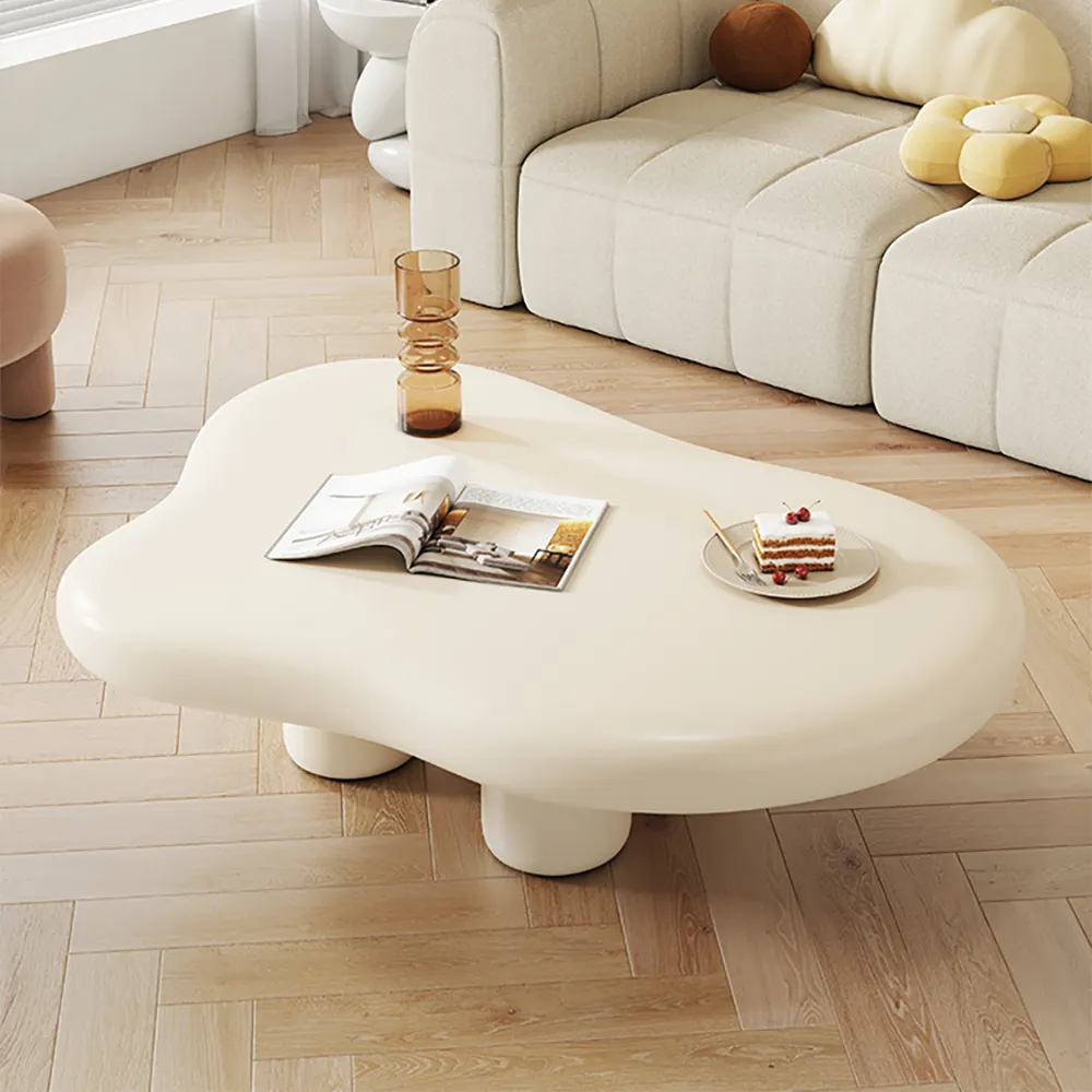 Cloud Shape Coffee Table - Ivory, Matte Wood product