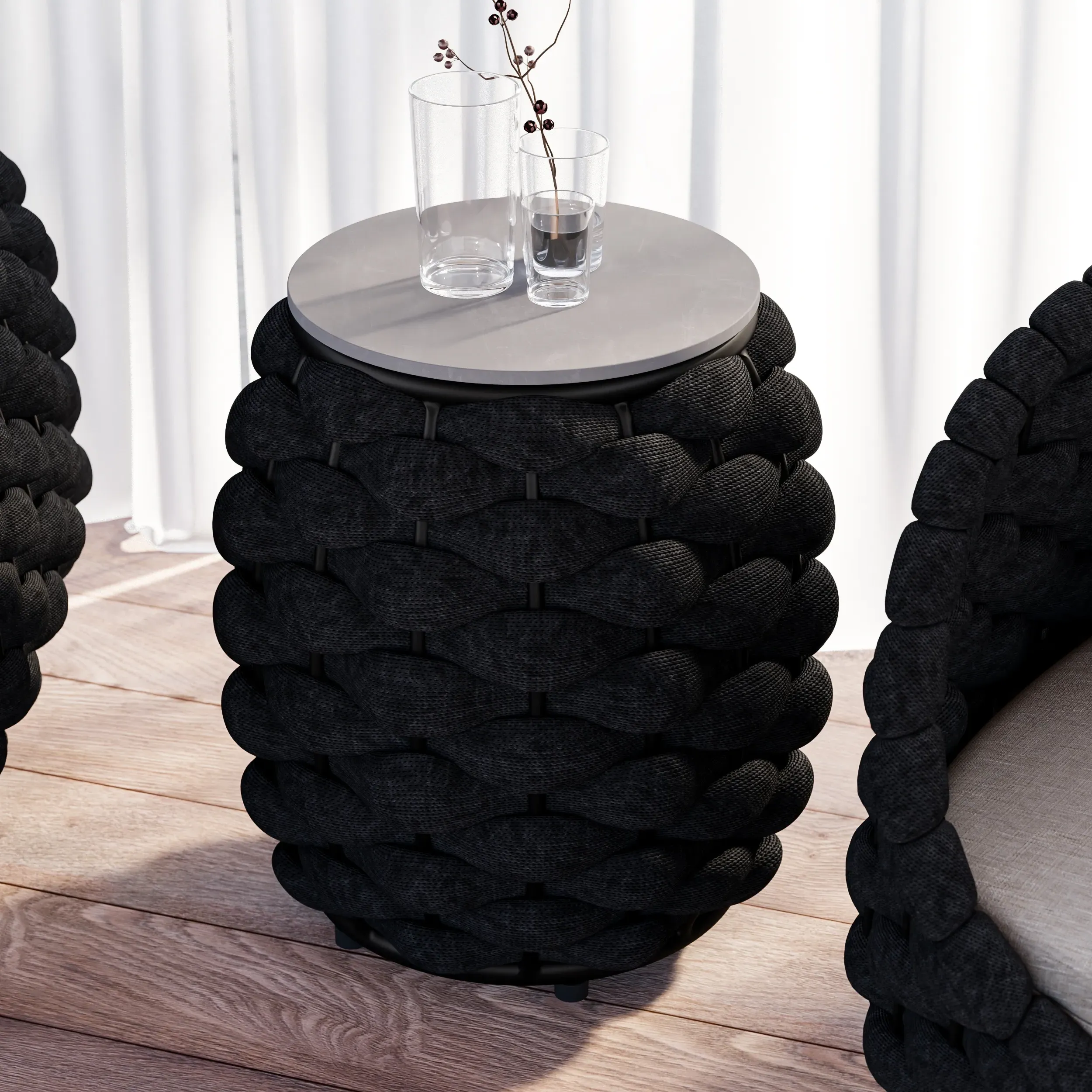 Cocaro Outdoor Side Table with Storage - Dark Grey, Slate product