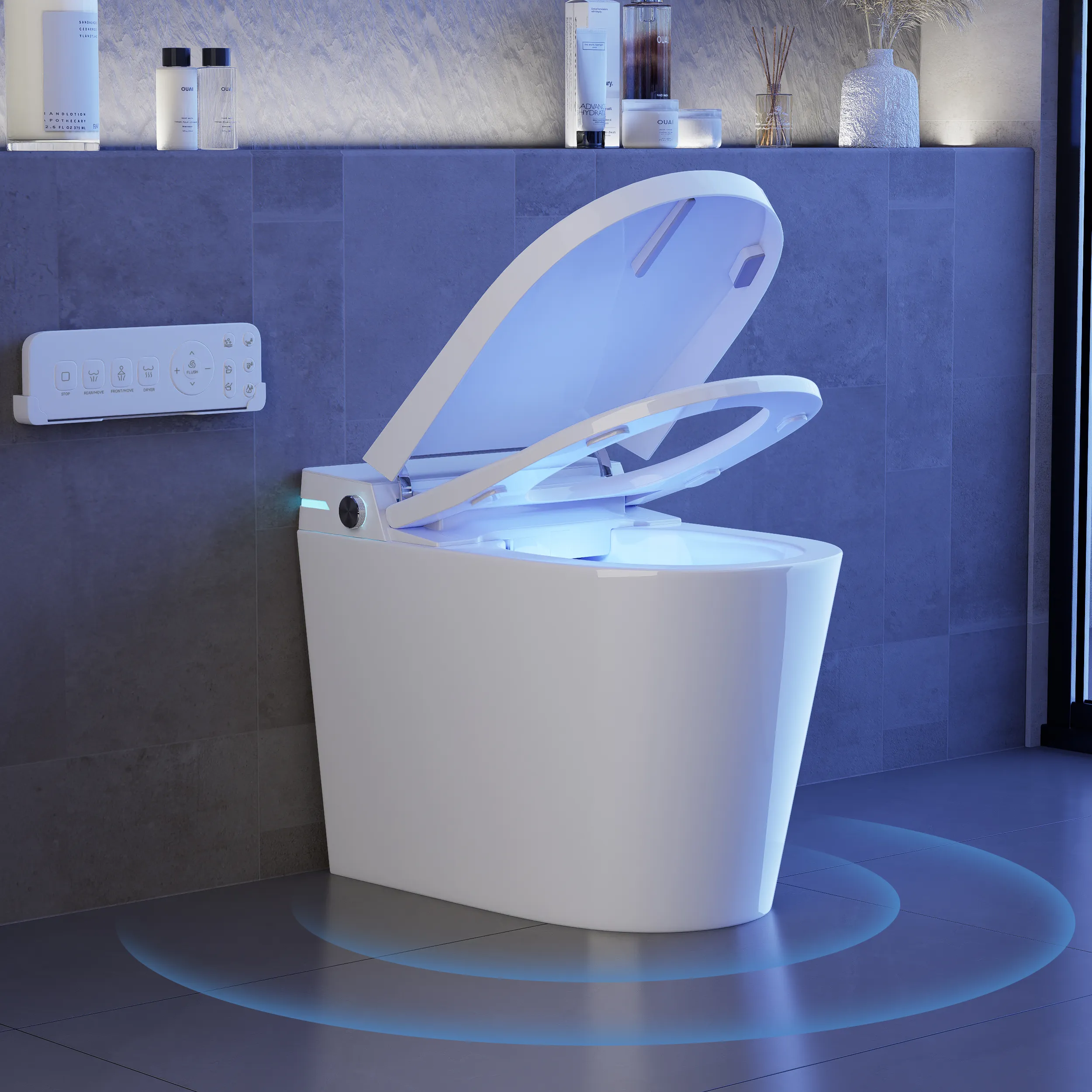 Compact Smart Bidet Toilet with Auto Lid & UV Sterilization - White product