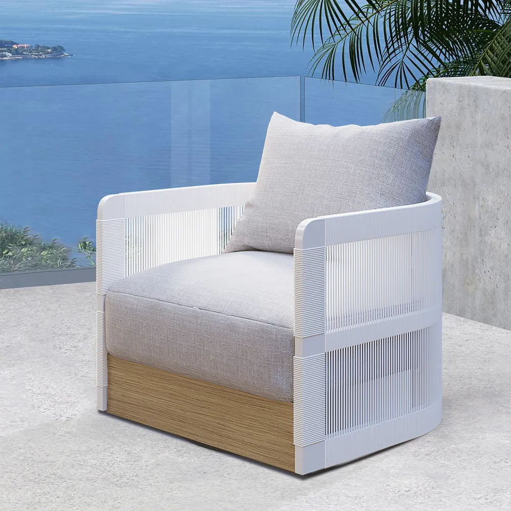Costra Swivel Lounge Chair - White, Aluminium product