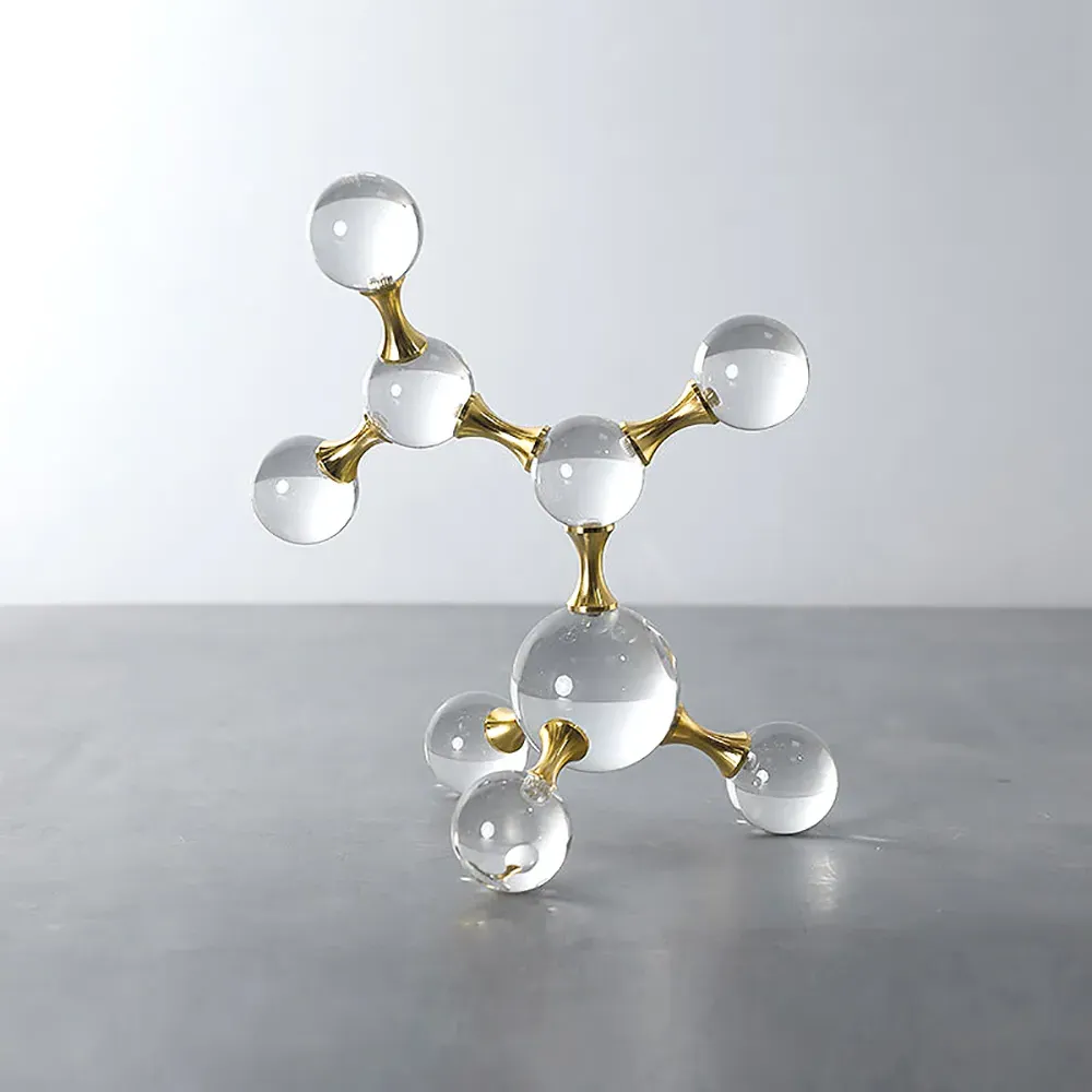 Crystal Ball 3D Molecular Sculpture Ornament - Gold product