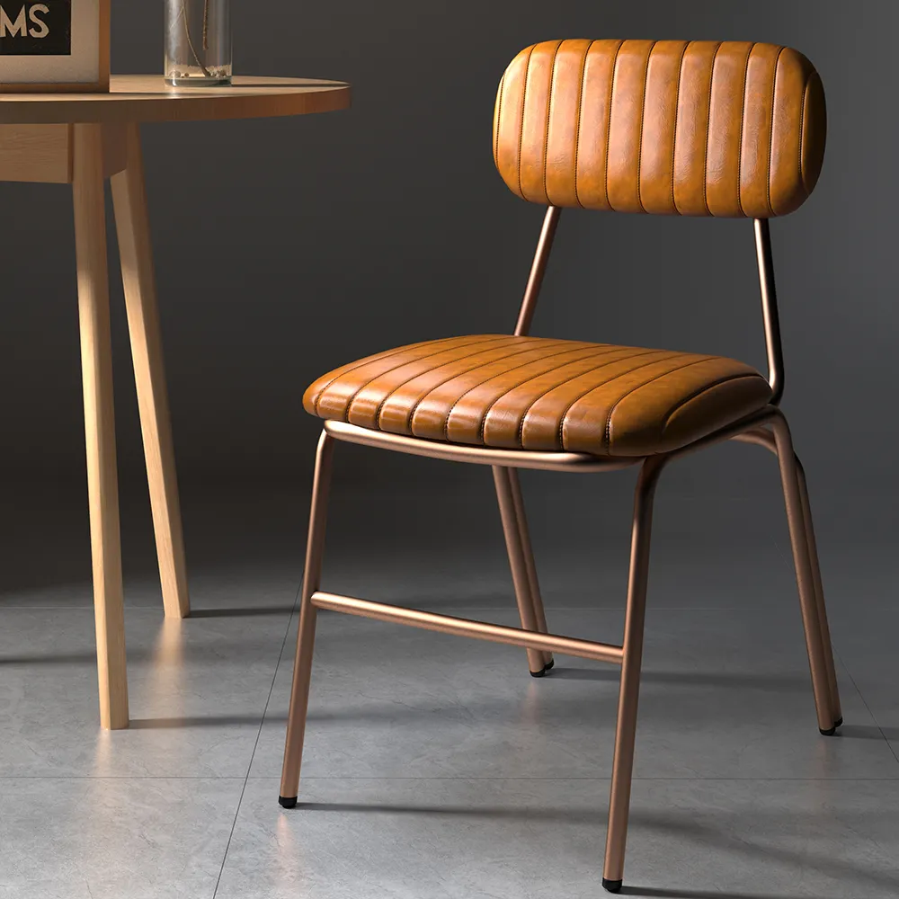 Dining Chair Set of 2 - Brown, Faux Leather product