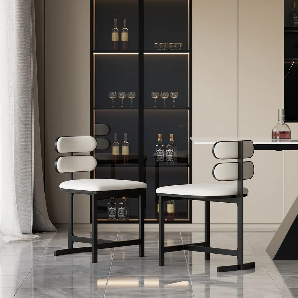 Dining Side Chair Set of 4 - White, Faux Leather product