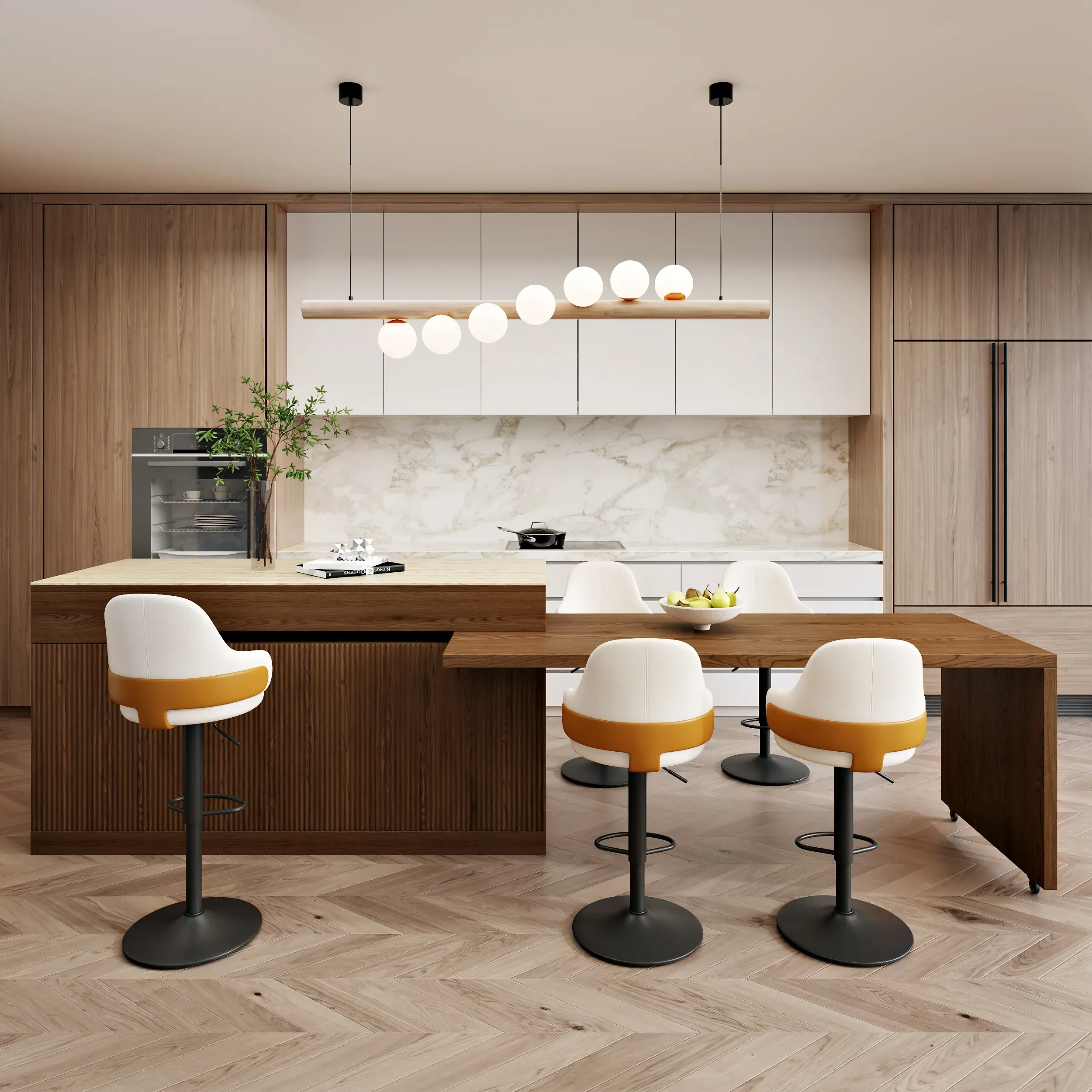 Extendable Kitchen Island - Travertine, Sintered Stone product