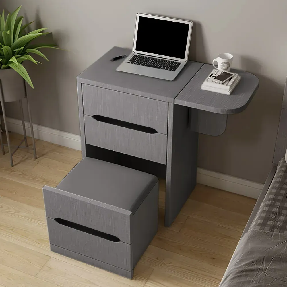 Flip Top Dressing Table with Stool & Mirror - Black, MDF product