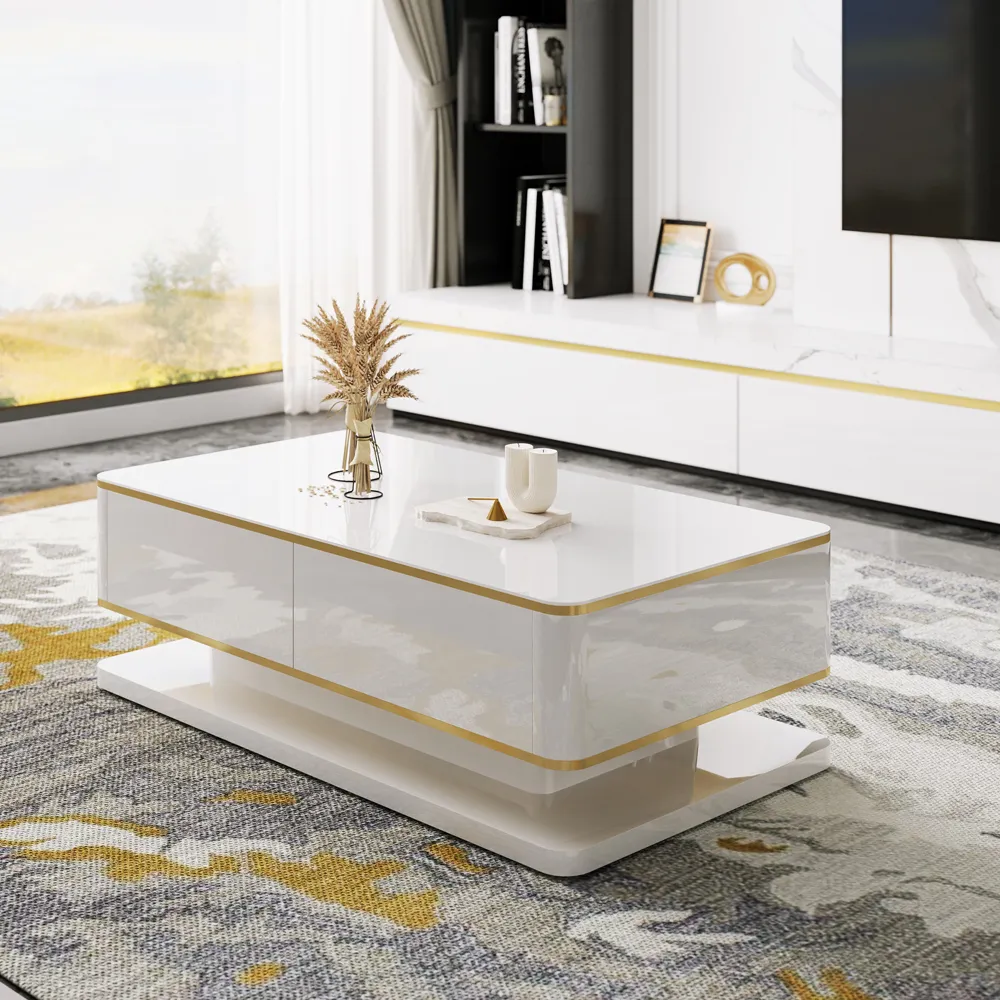 Gapn Rectangular Coffee Table with 4 Drawers - White product