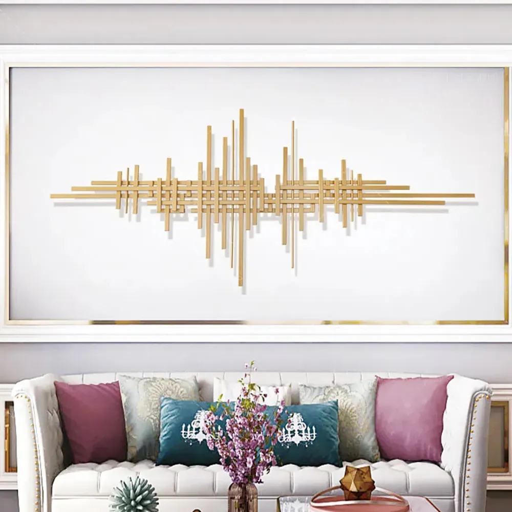 Geometric Line Wall Art - Gold, Iron product