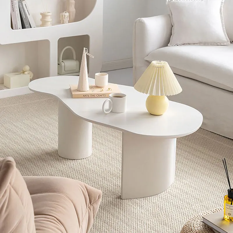 Japandi Cloud Shaped Coffee Table - Warm White, MDF product