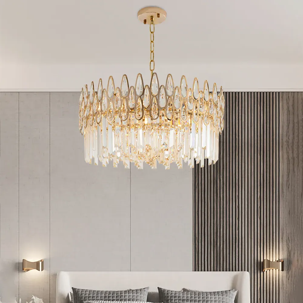 Ketose 6-Light Crystal Chandelier with Adjustable Chain - Gold product