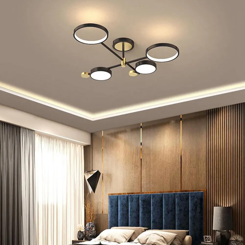 LED Ring Semi Flush Mount Ceiling Light - Black product