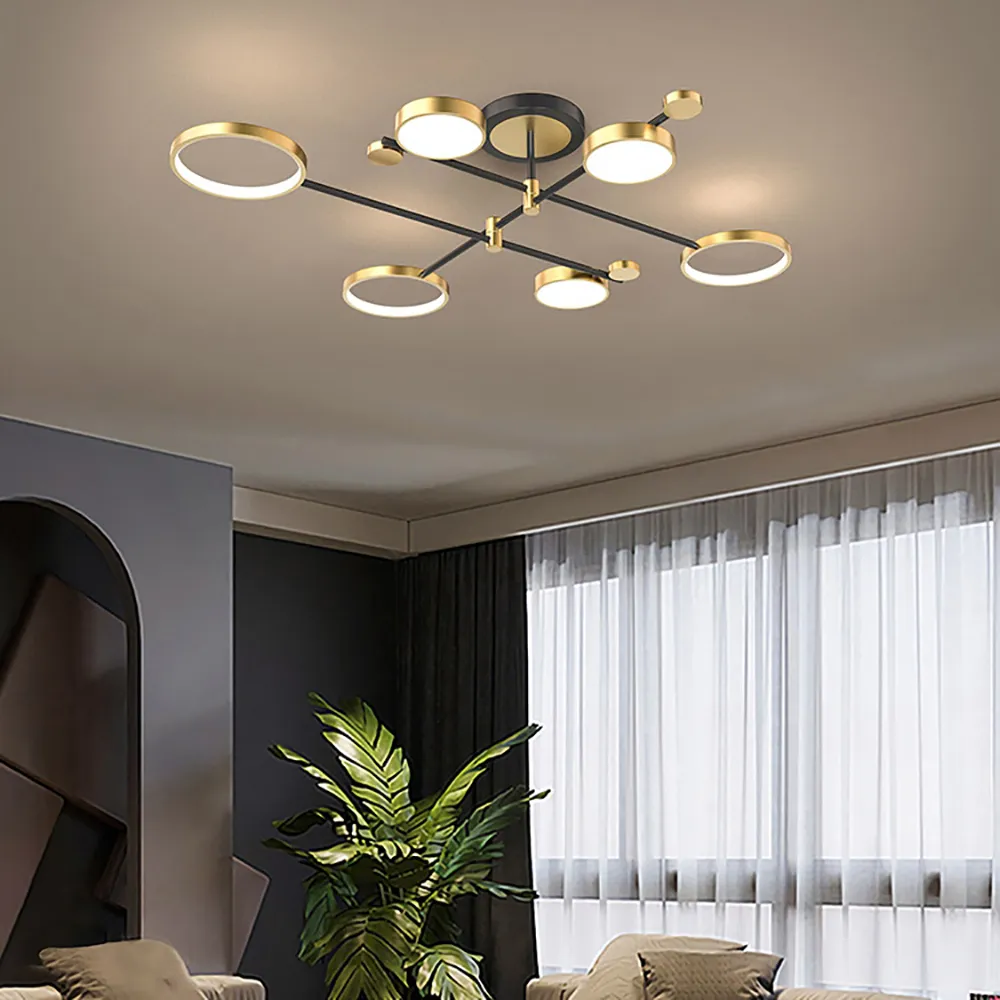 LED Ring Semi Flush Mount Ceiling Light - Gold product