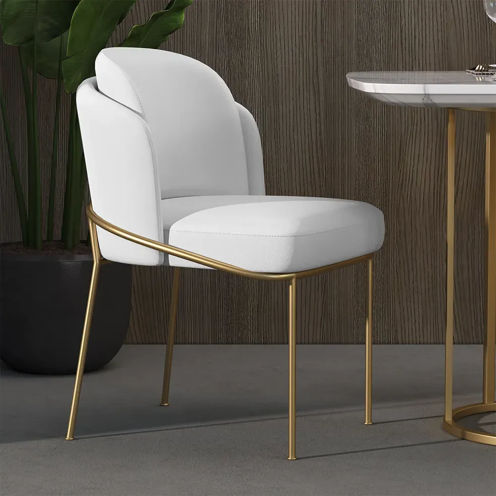 Linenic Dining Chair Quilted - White, Cotton & Linen product