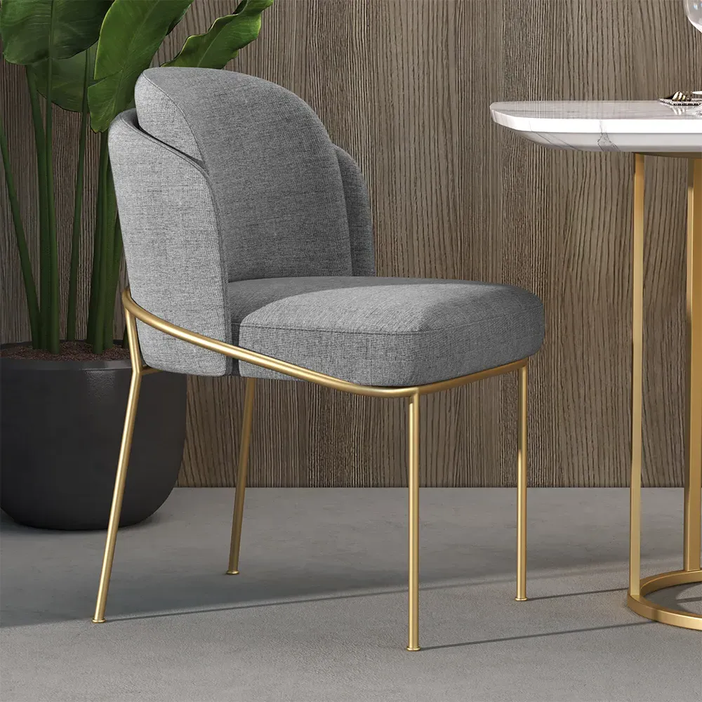 Linenic Dining Side Chair - Grey, Cotton & Linen product