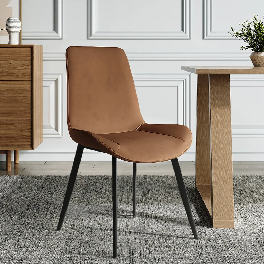 Linesly Set of 2 Dining Chairs - Brown, PU Leather product