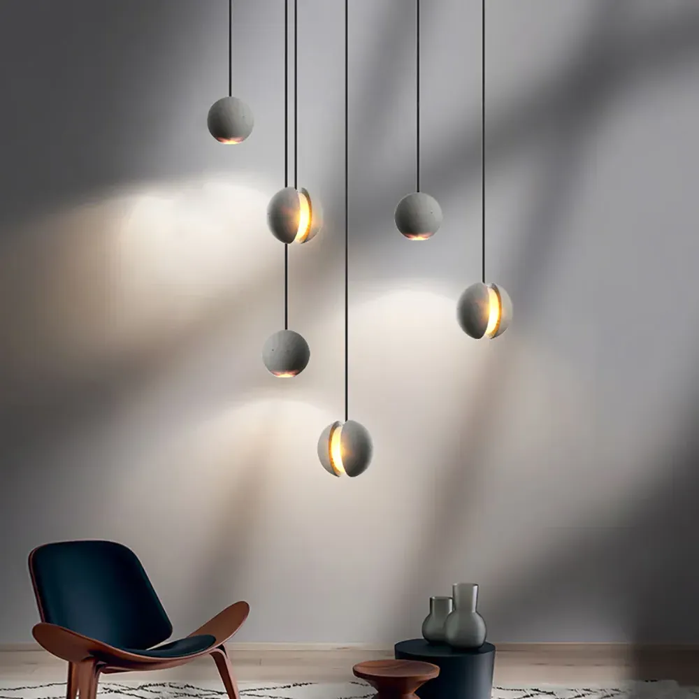 Moon Cement Pendant Light Set of 6 - Grey product
