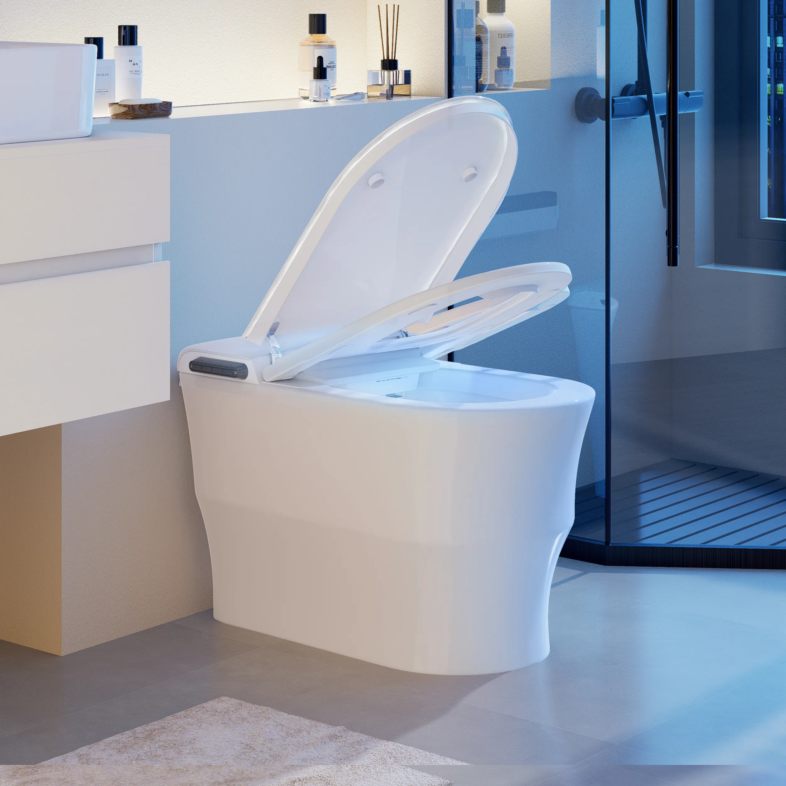 One-Piece Elongated Smart Bidet Toilet with Foam Shield & Aromatherapy product