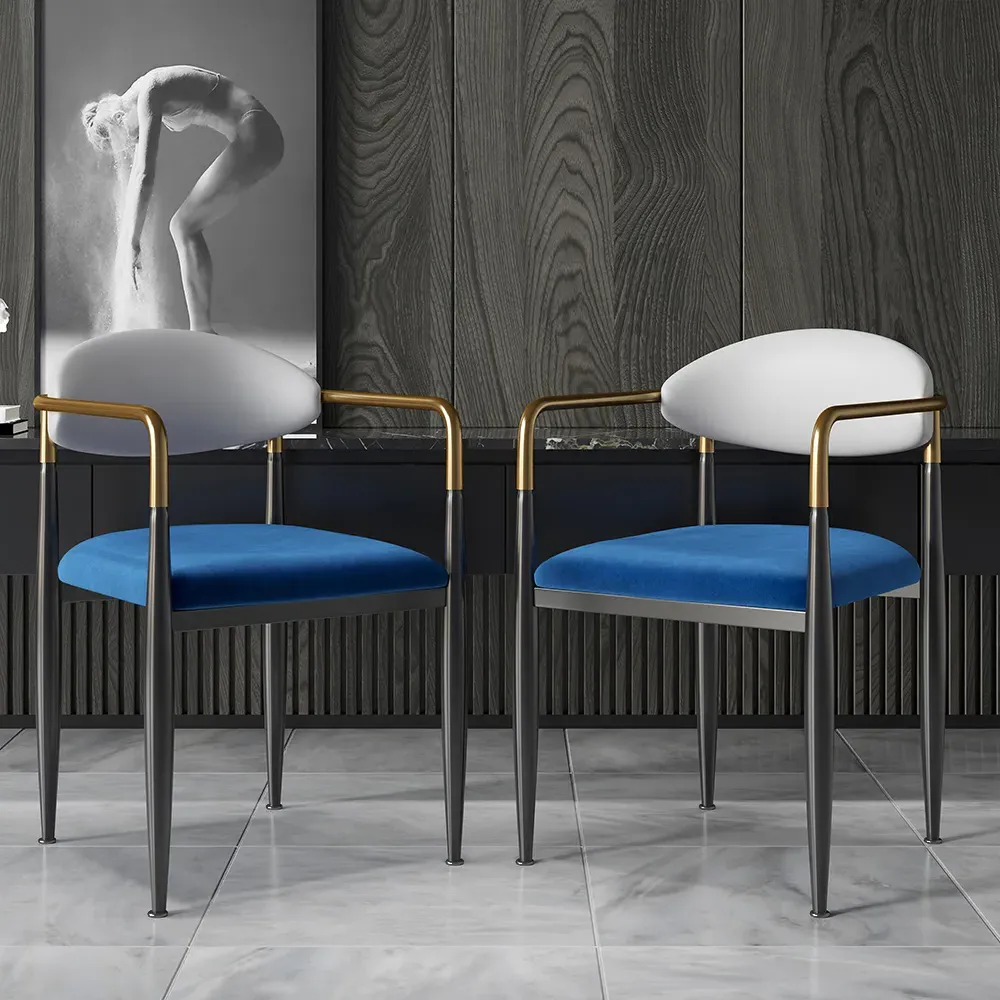 Otrast Set of 2 Dining Chairs with Armrests - Blue & White product