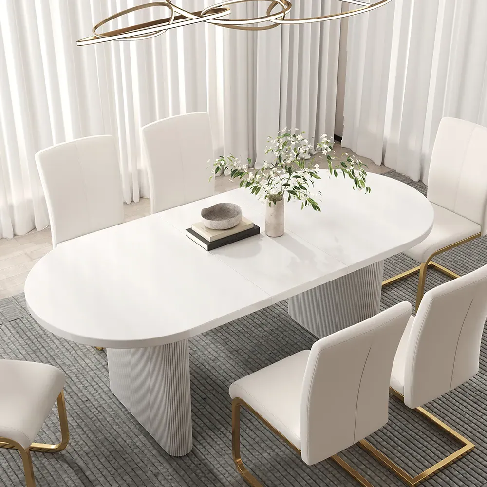 Oval Extendable Dining Table 4-6 Seater - Warm White product