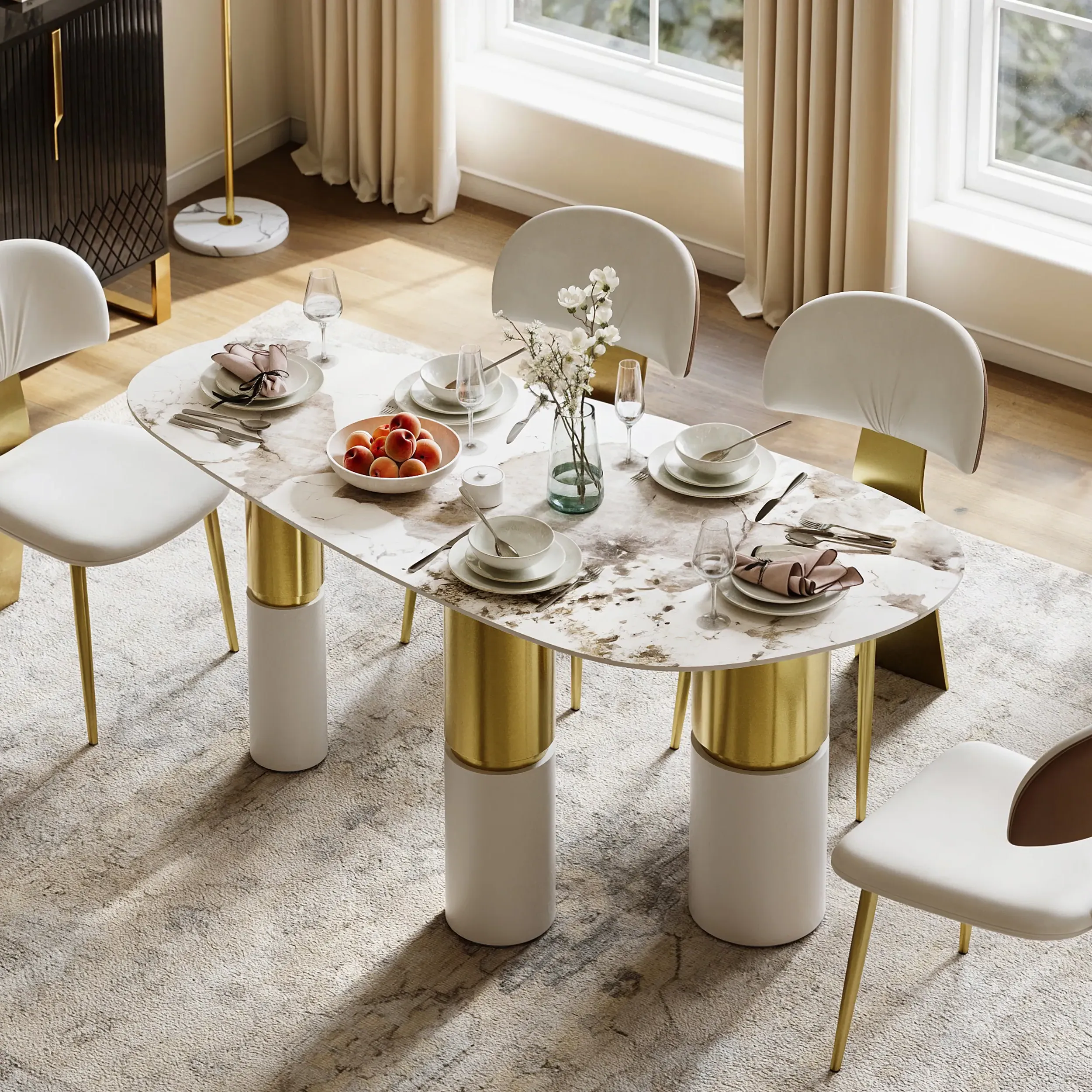 Pebble 3-Leg Round Dining Table - Pandora, Sintered Stone product