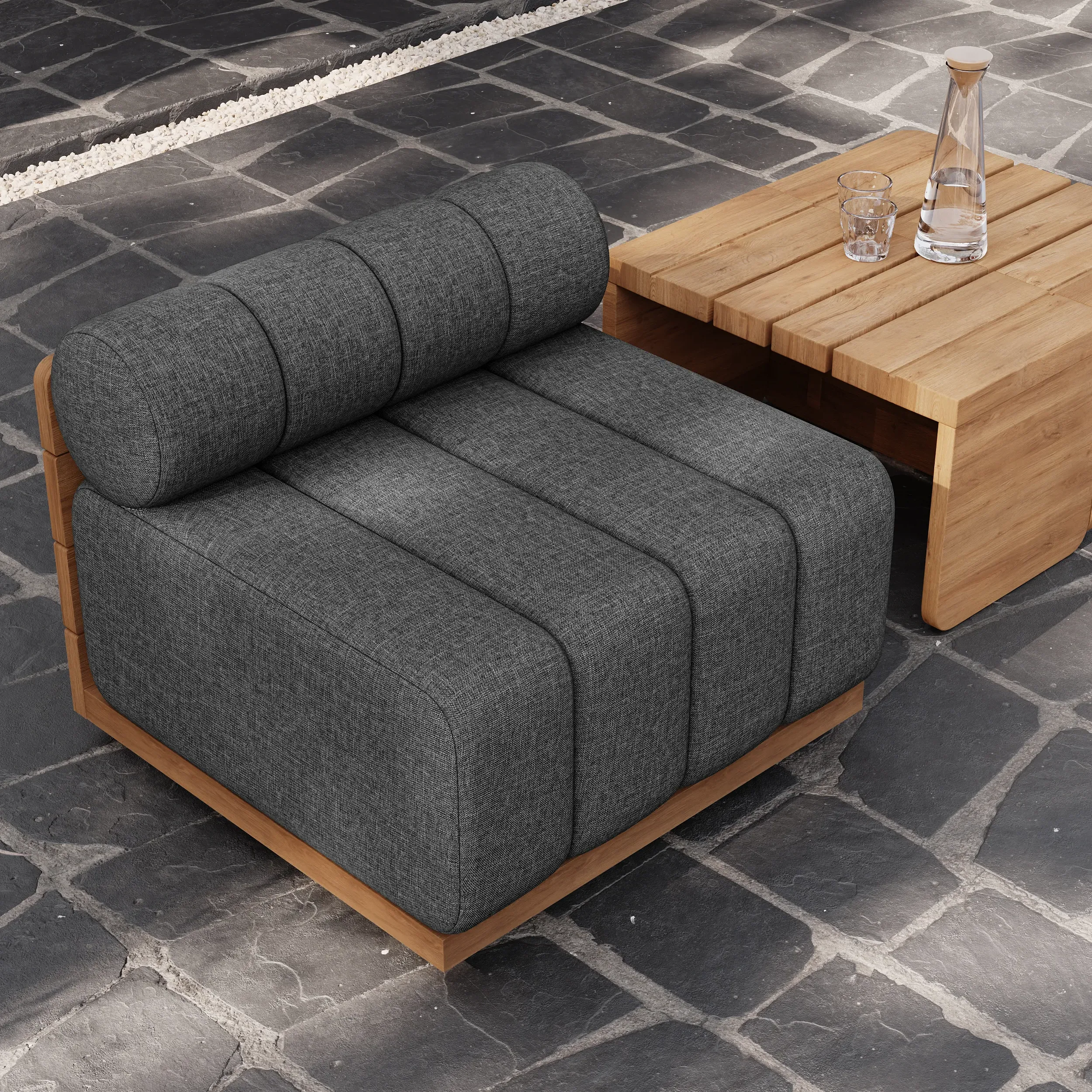 Resaro Swivel Outdoor Chair - Natural Teak product