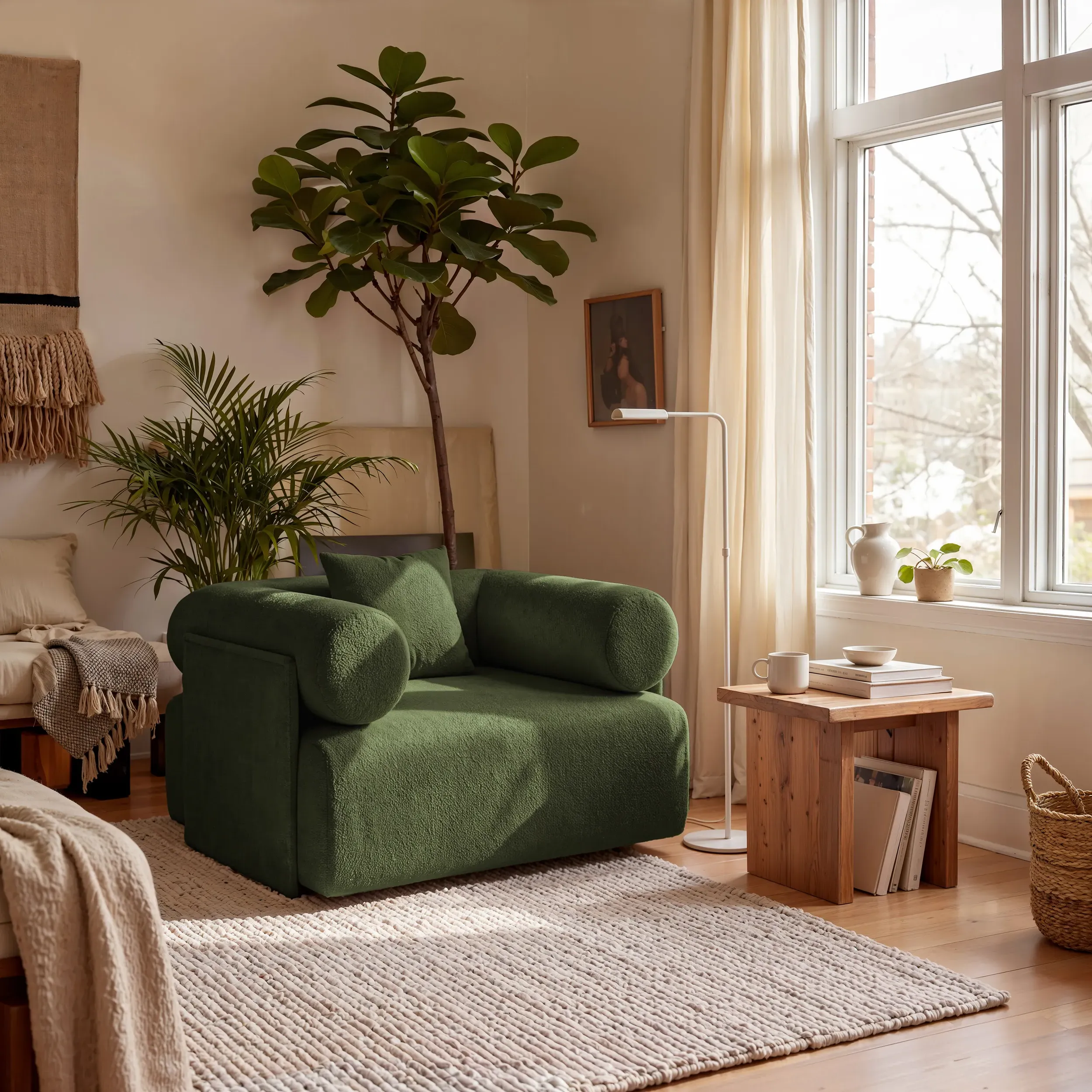 Serene Lounge Accent Chair - Green, Velvet product