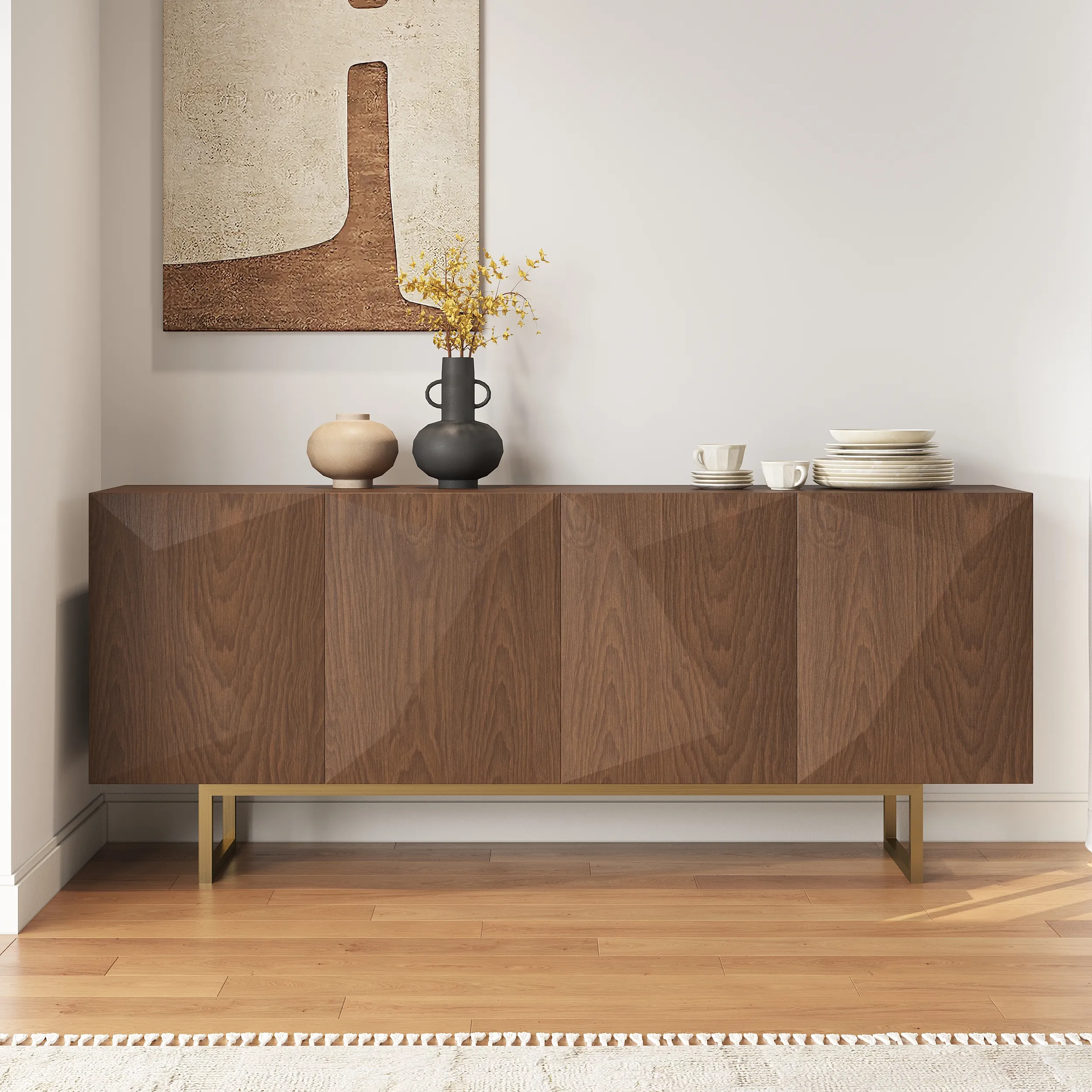 Sideboard Cabinet with Adjustable Shelves - Walnut product