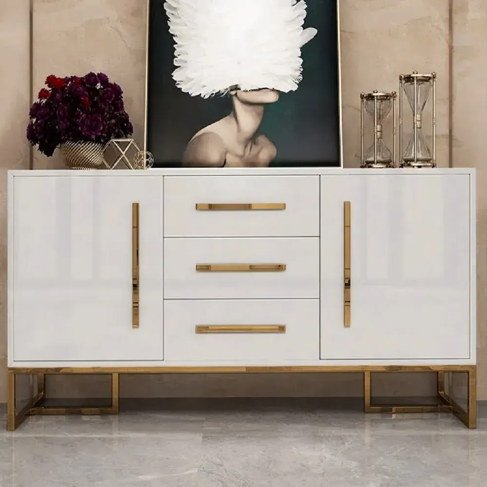 Stovf Sideboard Cabinet 2 Doors & 3 Drawers - White, Gold product