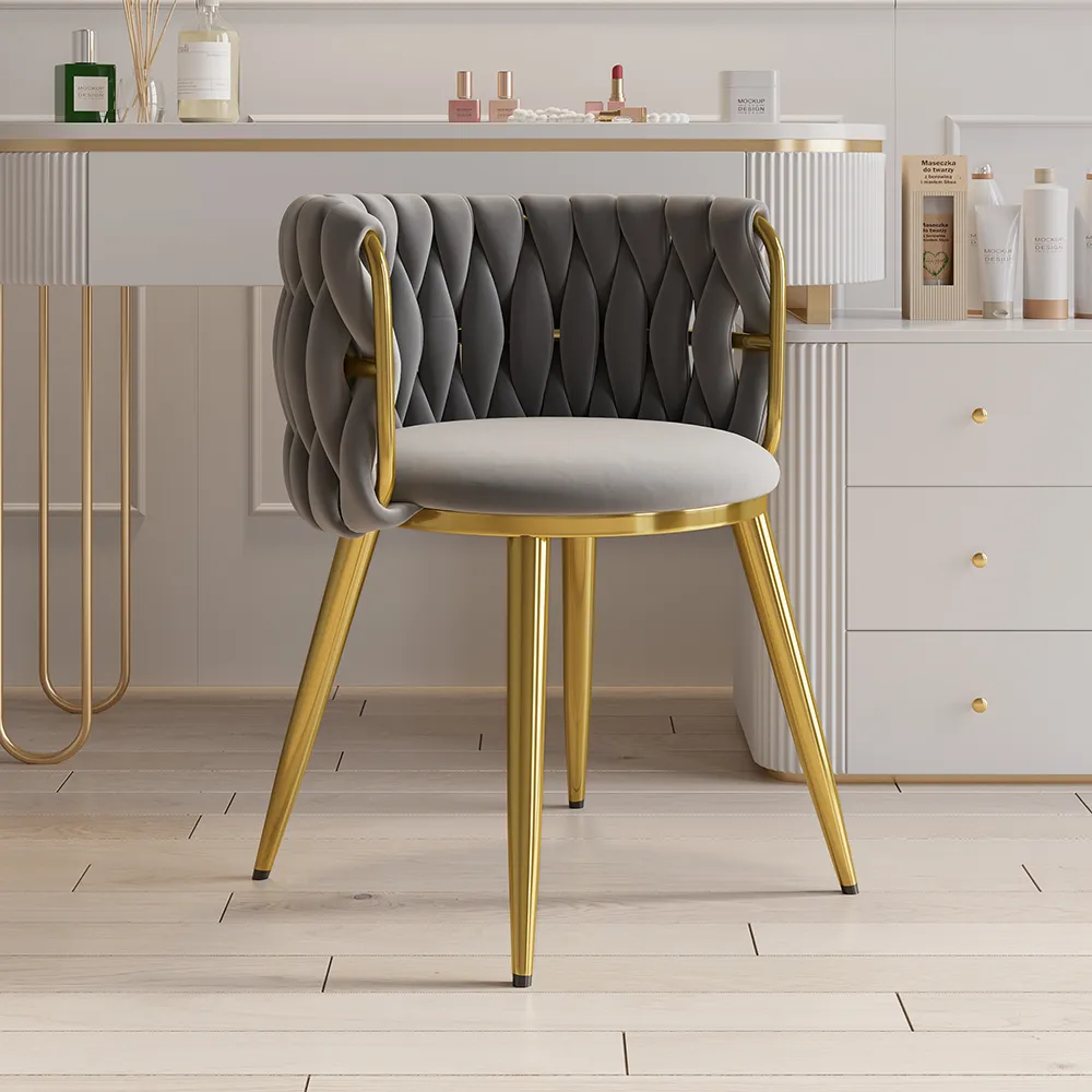 Sweave Nordic Barrel Back Dining Chair - Light Grey, Velvet product