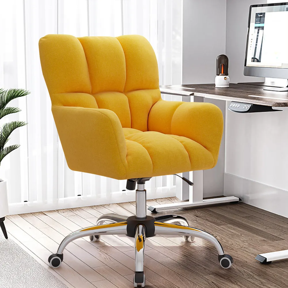 Swivel Task Chair Height Adjustable - Grey, Cotton Linen product