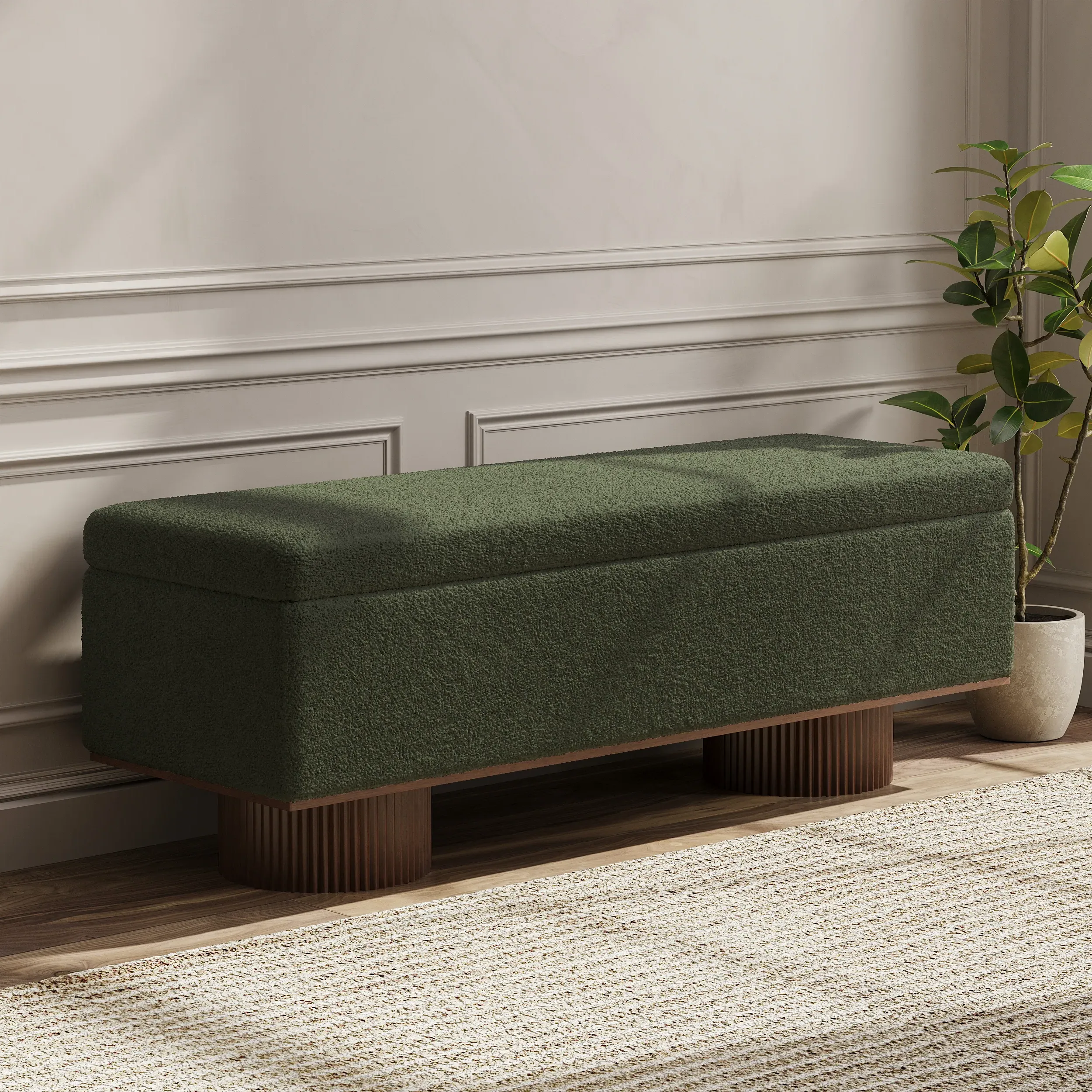 Teddy Fabric Flip Top Storage Bench - Boucle product