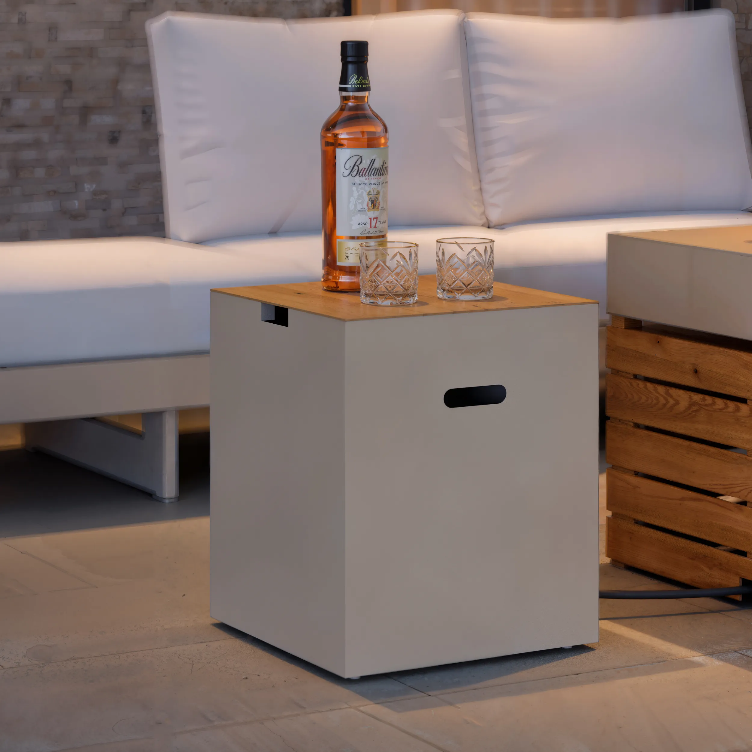 Tevara Propane Gas Tank Cover Table for Fire Pit - Sand, Aluminium product