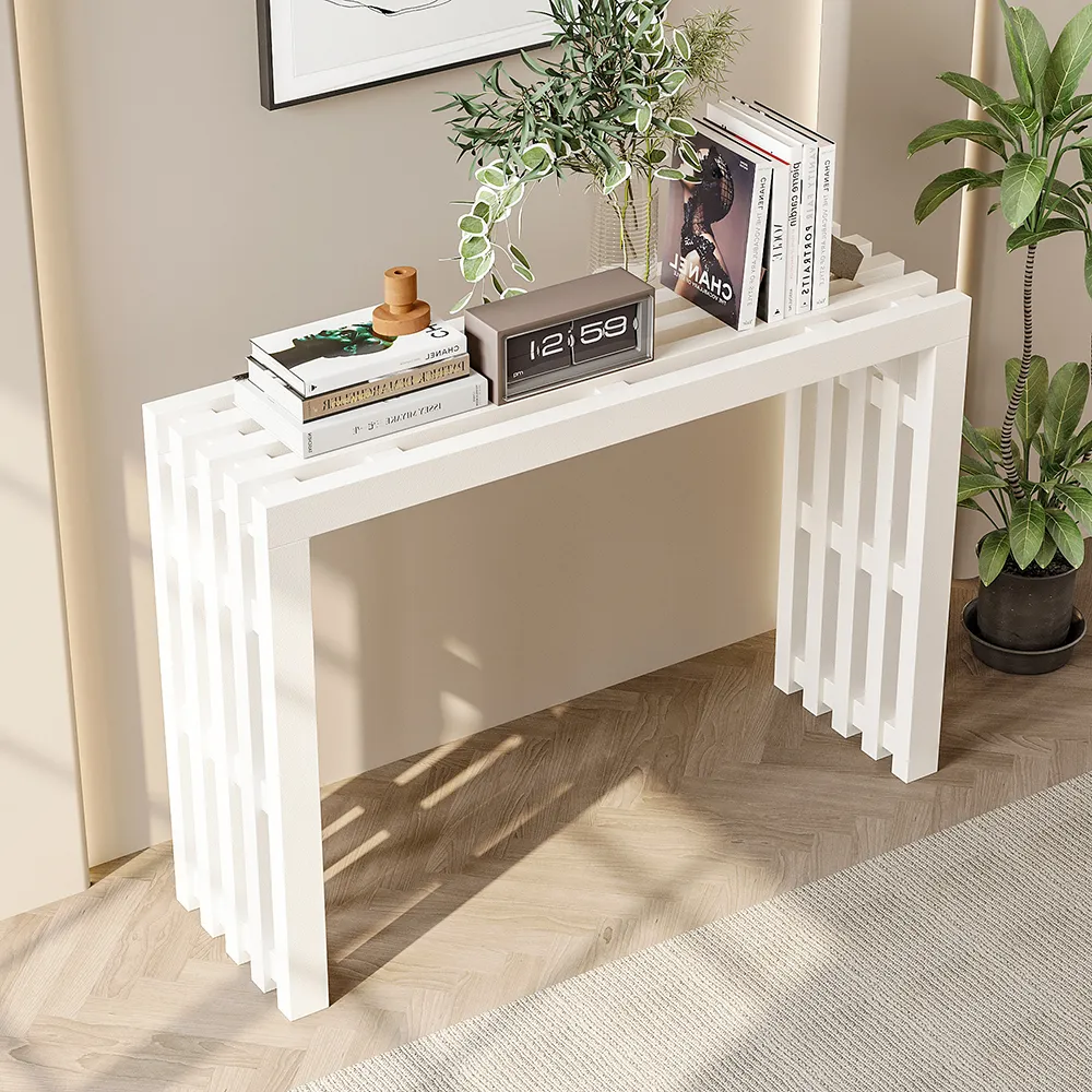 Waterfall Narrow Console Table - White, MDF product
