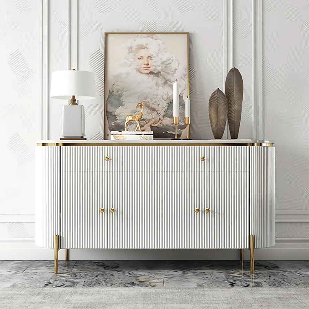 Yelly Sideboard with Doors, Drawers & Shelves - White, Sintered Stone product