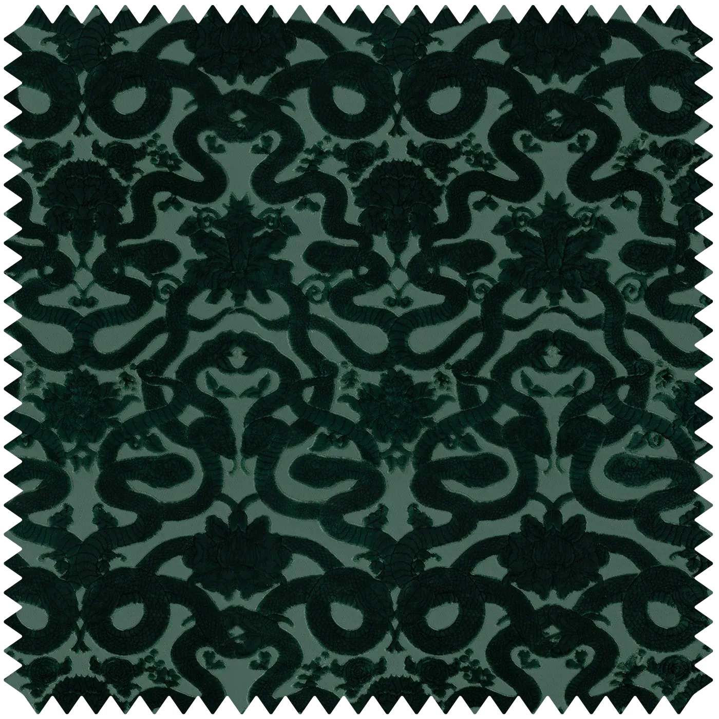 Anaconda Cut-Velvet Fabric - Petrol, Cotton Blend product