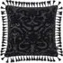 ANACONDA Large Cut-Velvet Cushion with Tassels - Black