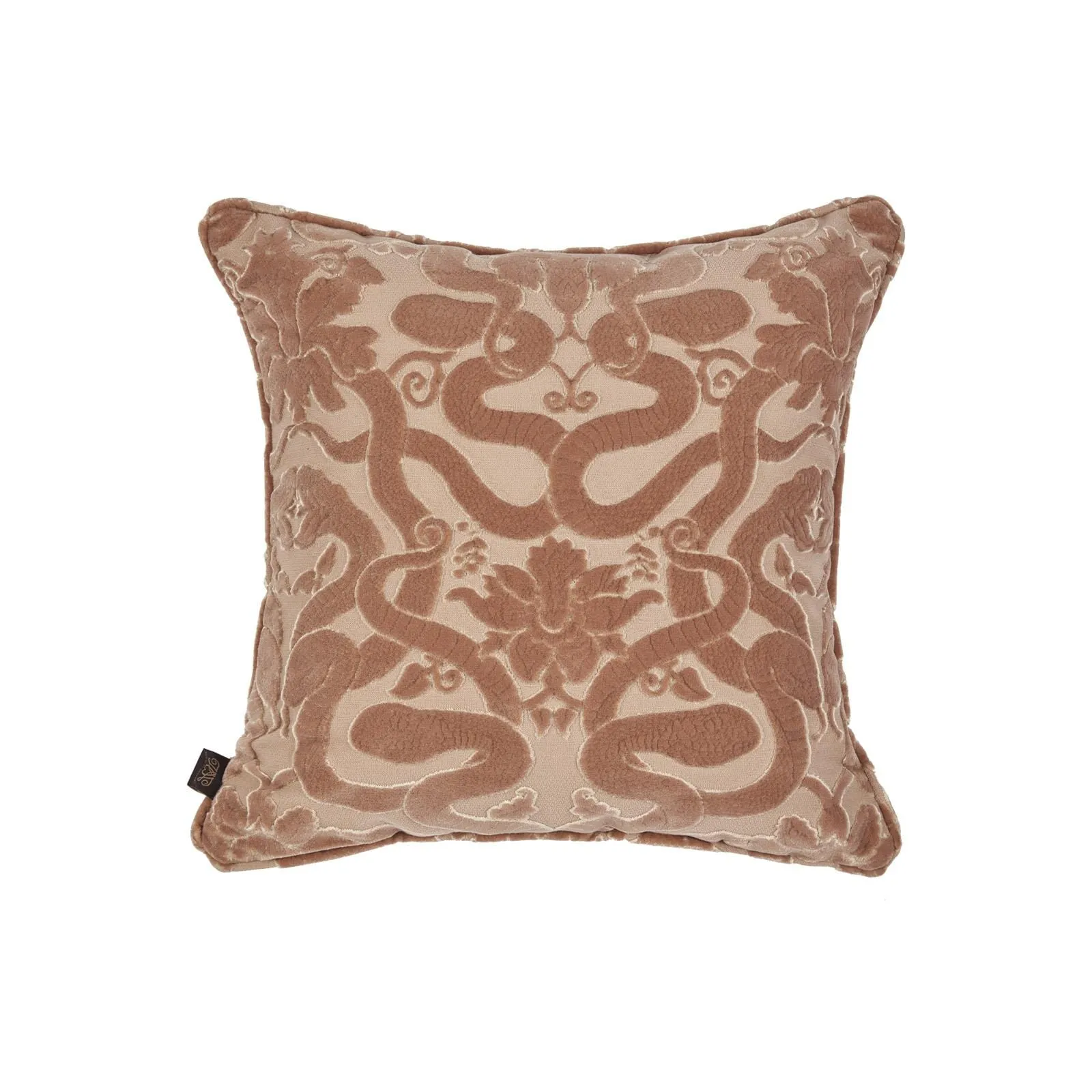 ANACONDA Medium Cut-Velvet Cushion - Pink image
