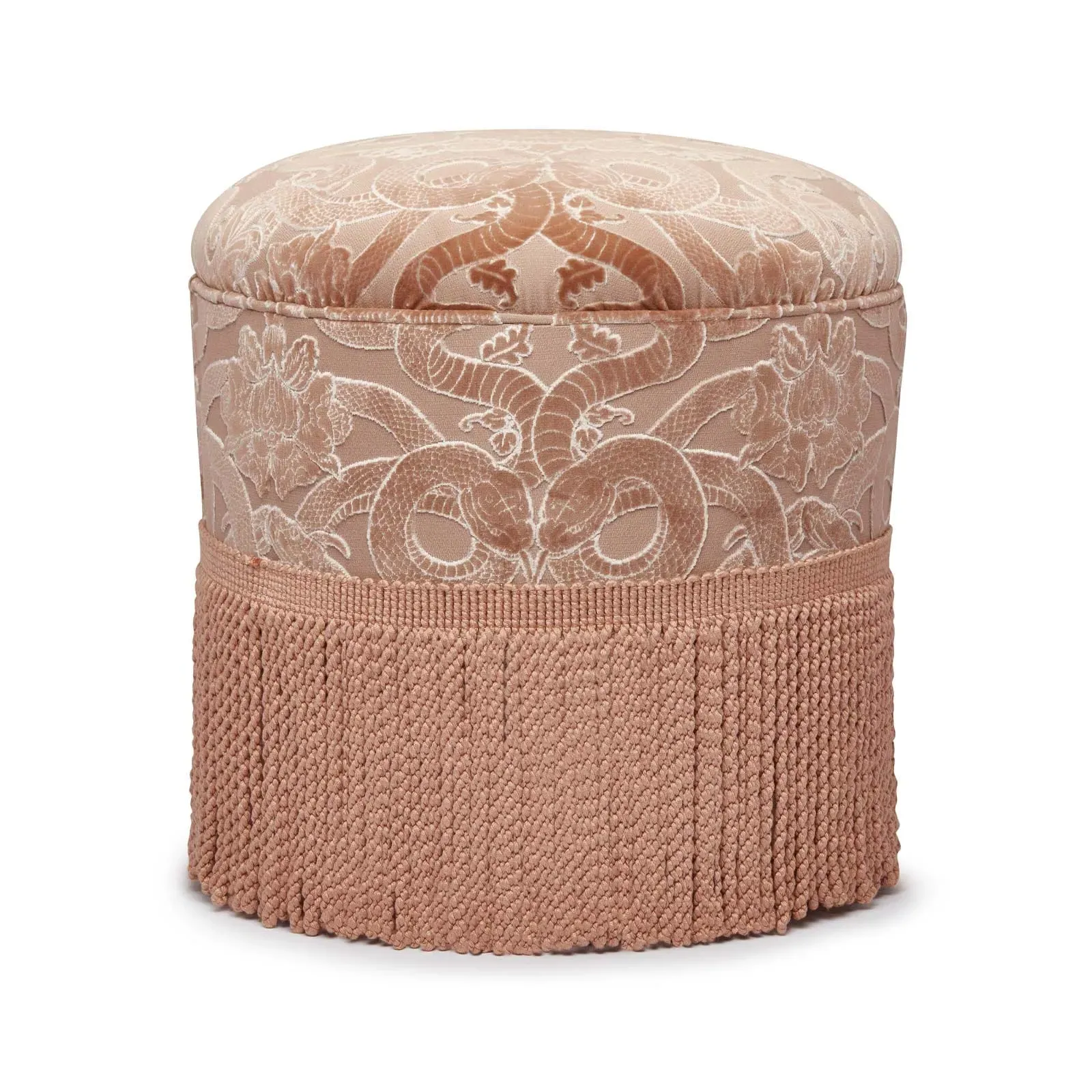 Anaconda Ottoman - Dusky Pink, Cut-Velvet product