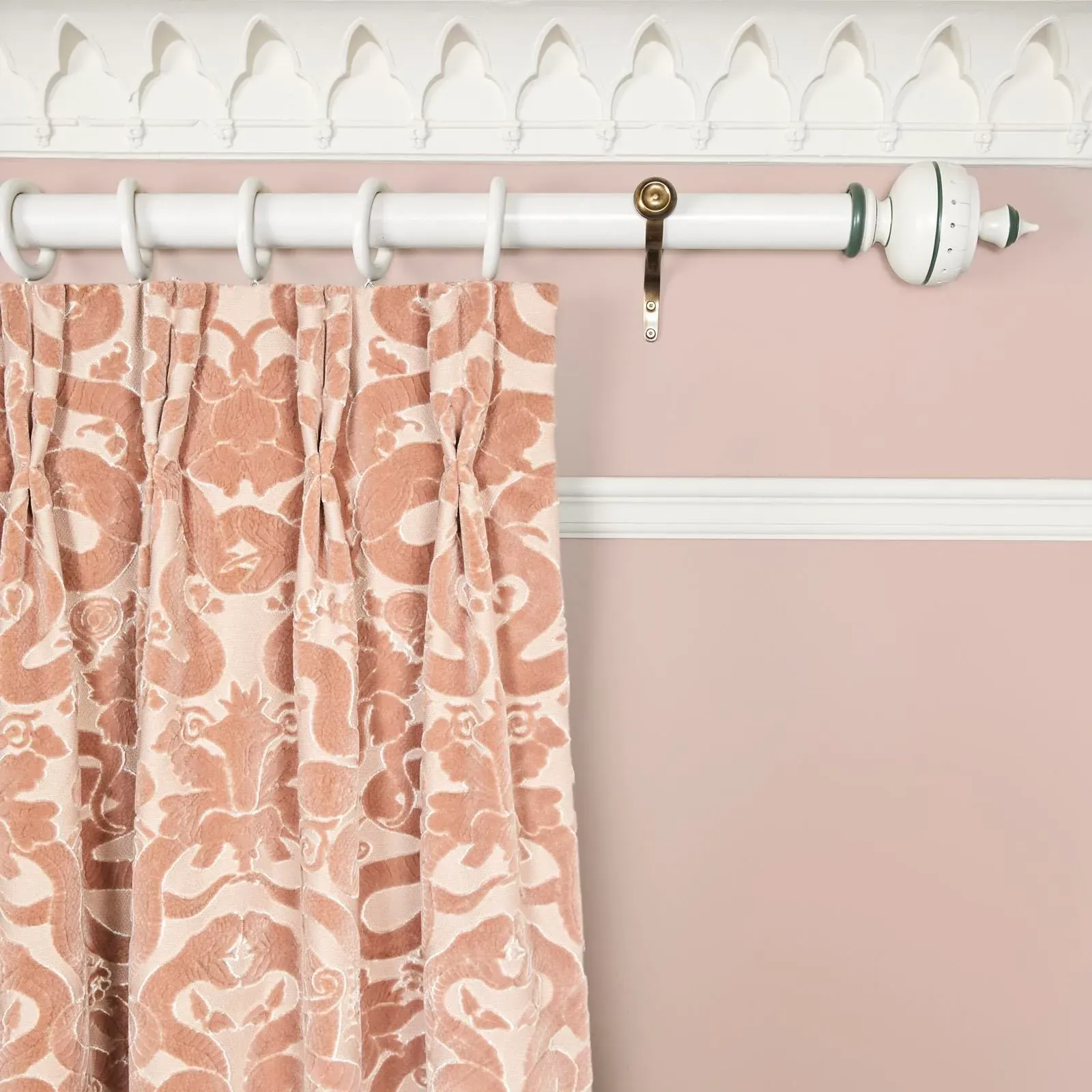 Anaconda Velvet Curtain - Dusky Pink image