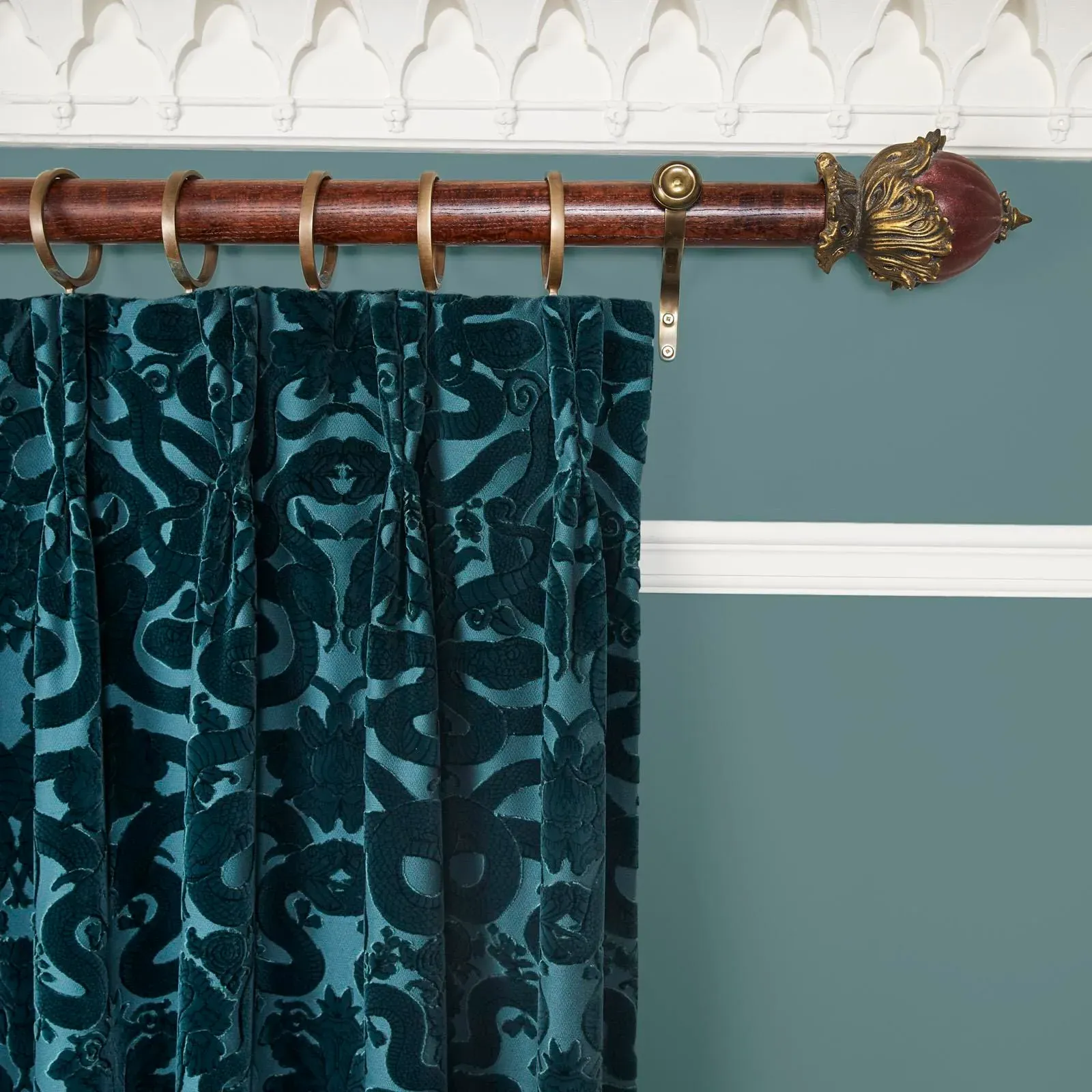 Anaconda Velvet Curtain - Petrol